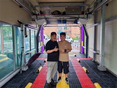 两台LEISUWASH SG PRO仿形高压无接触洗车机在韩国群山市安装完成交付使用
